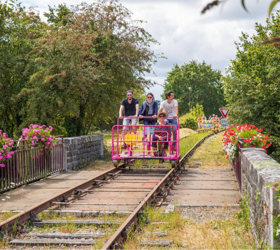 Vue sur parcours vélo rail